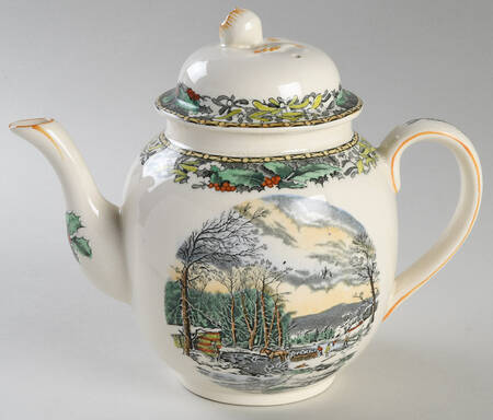 Winter Scenes Black, Multicolor Teapot & Lid