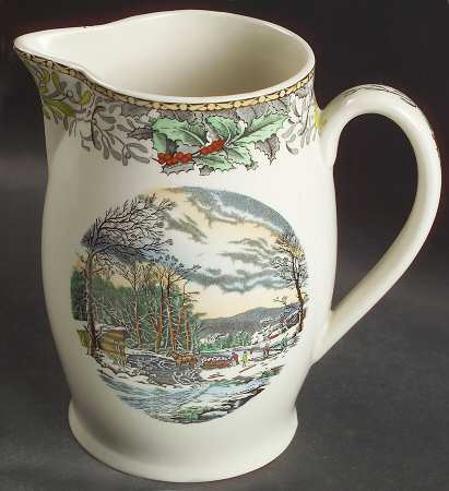 Winter Scenes Black, Multicolor 40 Oz Pitcher