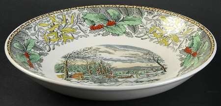 Winter Scenes Black, Multicolor Coupe Soup Bowl