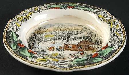 Winter Scenes Black, Multicolor 5" Ashtray