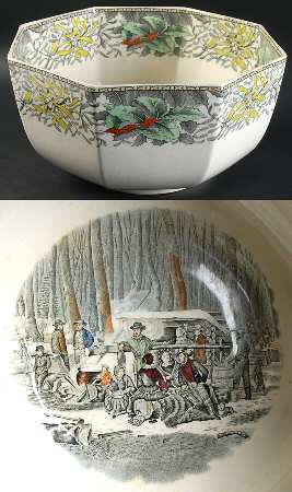 Winter Scenes Black, Multicolor 9" Salad Serving Bowl