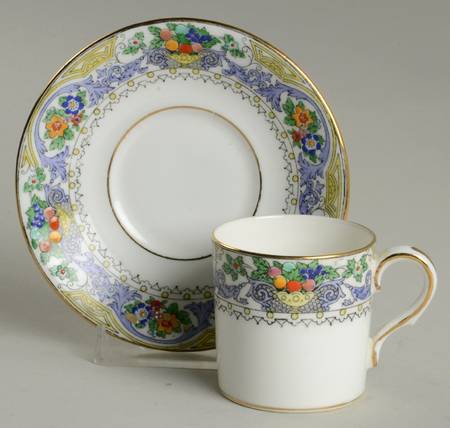 Almora (White Background) Flat Demitasse Cup & Saucer Set by Adderley