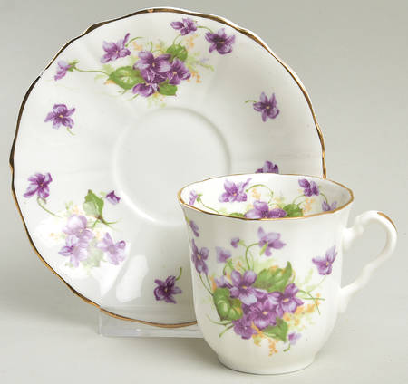 Violet Flat Demitasse Cup & Saucer Set