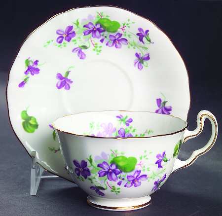 Violet Footed Cup & Saucer Set