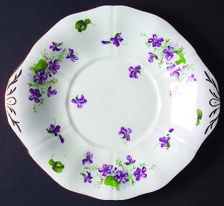 Violet Handled Cake Plate