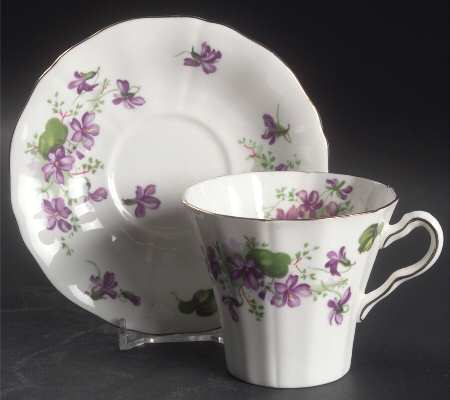 Violet Flat Cup & Saucer Set by Adderley