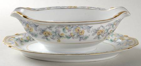 Jonquil Gravy Boat with Attached Underplate by Adline