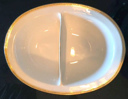 AHR133 10" Oval Divided Vegetable Bowl