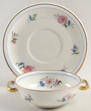 Deauville Flat Cream Soup Bowl & Saucer Set
