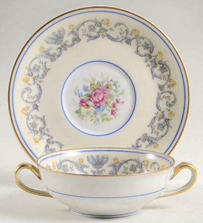 Suzanne Flat Cream Soup Bowl & Saucer Set by Charles Ahrenfeldt