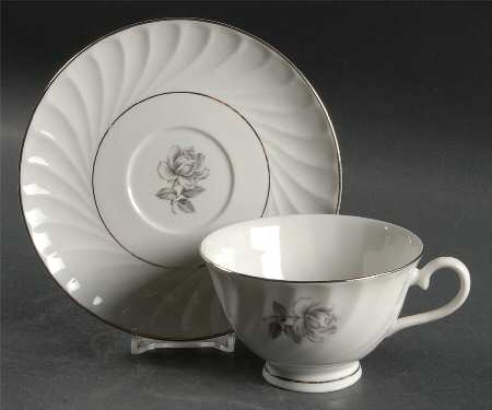 Spring Rose Footed Cup & Saucer Set by Aladdin