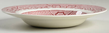 Willow Pink (Cream Background) Large Rim Soup Bowl