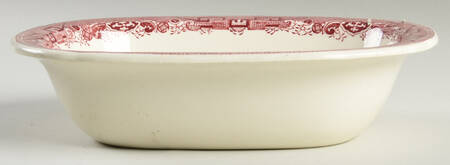Willow Pink (Cream Background) 8" Oval Vegetable Bowl