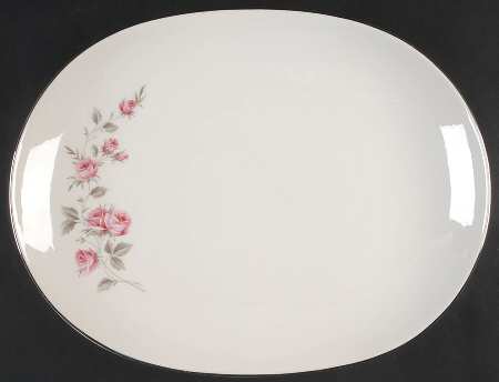 Spring Rose 15" Oval Serving Platter