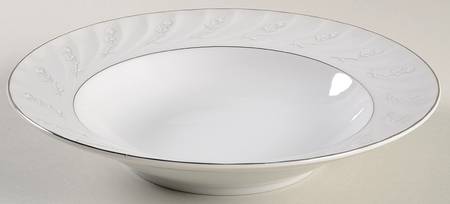 Snow Rose Rim Soup Bowl by Amcrest
