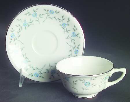 Blue Lace Footed Cup & Saucer Set