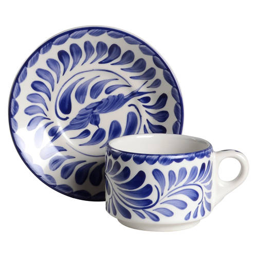Puebla Blue Stacking Cup & Saucer Set