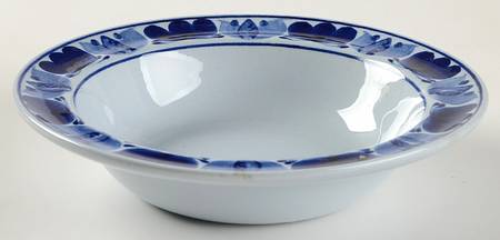 Blue Laurel Rim Cereal Bowl