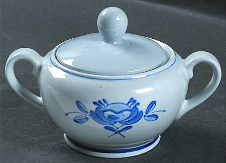 Blue Rose Sugar Bowl & Lid