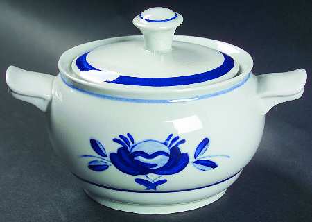 Blue Rose Sugar Bowl & Lid
