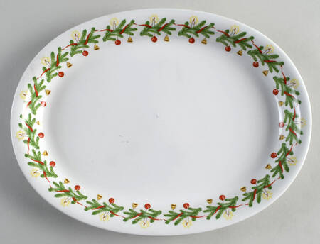Christmas Wreath 12" Oval Serving Platter