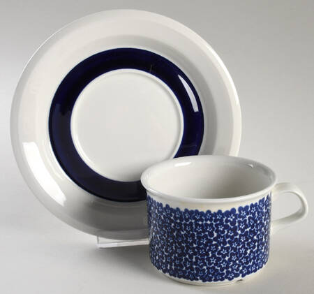 Faenza Blue Flat Cup & Saucer Set