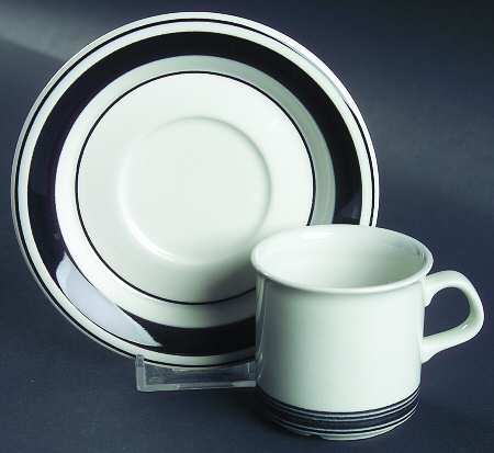 Faenza Black Flat Demitasse Cup & Saucer Set
