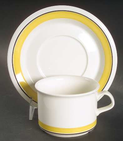 Faenza Yellow Flat Cup & Saucer Set