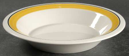 Faenza Yellow Rim Soup Bowl