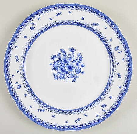 Finn Flower Blue (White Backgound) 13" Chop Plate (Round Platter)