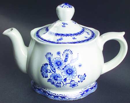 Finn Flower Blue (White Backgound) Mini Teapot & Lid