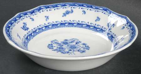Finn Flower Blue (White Backgound) Fruit/Dessert (Sauce) Bowl