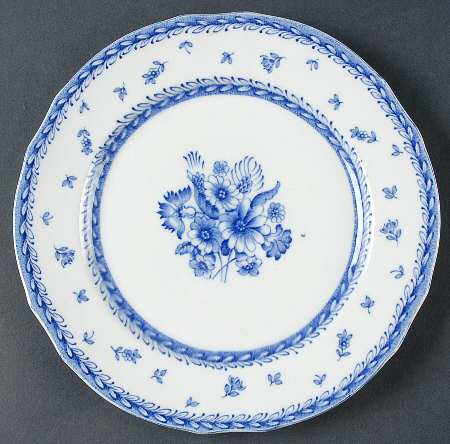 Finn Flower Blue (White Backgound) Salad Plate