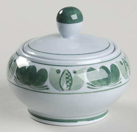 Green Laurel Mini Sugar Bowl & Lid
