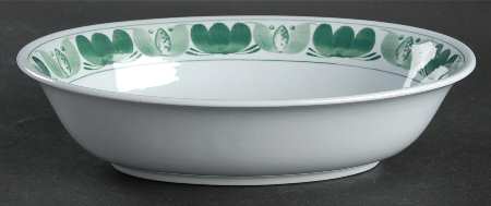 Green Laurel 9" Oval Vegetable Bowl