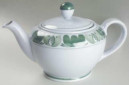 Green Laurel Teapot & Lid