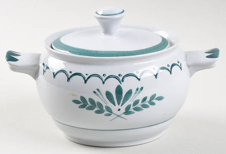 Green Thistle Sugar Bowl & Lid