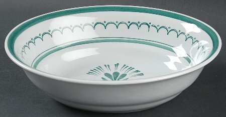 Green Thistle 8" Oval Vegetable Bowl