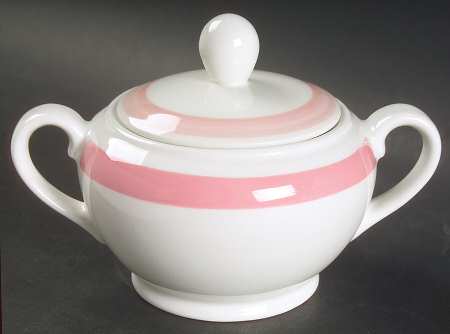 Ribbons Pink Sugar Bowl & Lid
