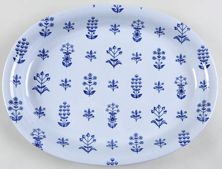 Tapestry Blue 14" Oval Serving Platter
