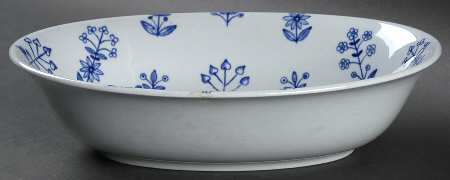 Tapestry Blue 9" Oval Vegetable Bowl