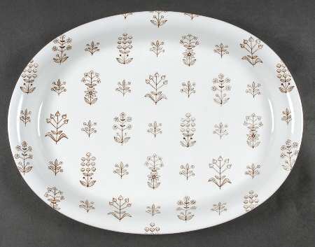 Tapestry Brown 14" Oval Serving Platter
