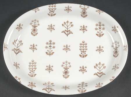 Tapestry Brown 12" Oval Serving Platter