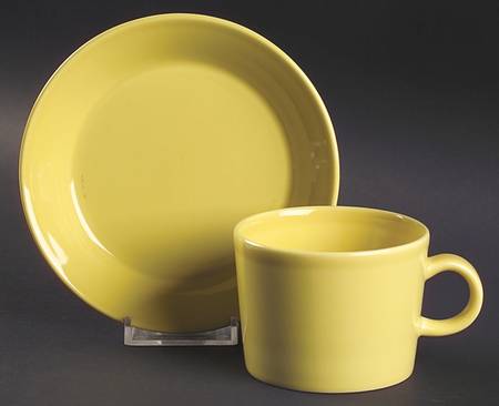 Teema Yellow Flat Cup & Saucer Set