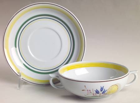 Windflower Flat Cream Soup Bowl & Saucer Set