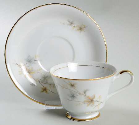 Maple Leaf Footed Cup & Saucer Set by Arlen