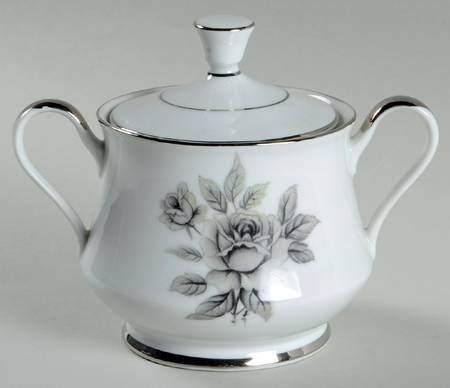 White Rose Sugar Bowl & Lid