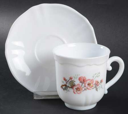 Florentine Flat Cup & Saucer Set by Arcopal