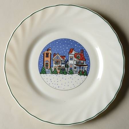 Holiday Village Salad Plate