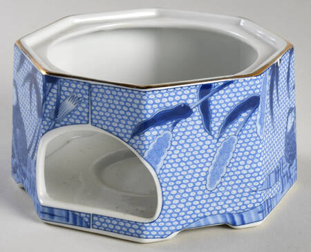 Blue Chinese Quail Warmer Stand No Burner